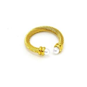 Gold Pearl Cuff Ring